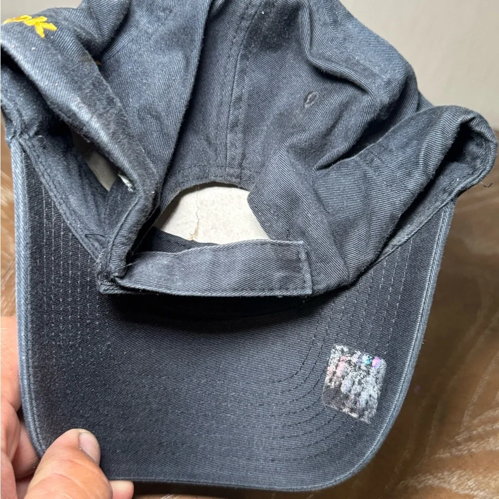REEBOK PITTSBURG STEELERS STRAPBACK HAT. FADED BLACK NFL TEAM APPAREL ADJUSTABLE